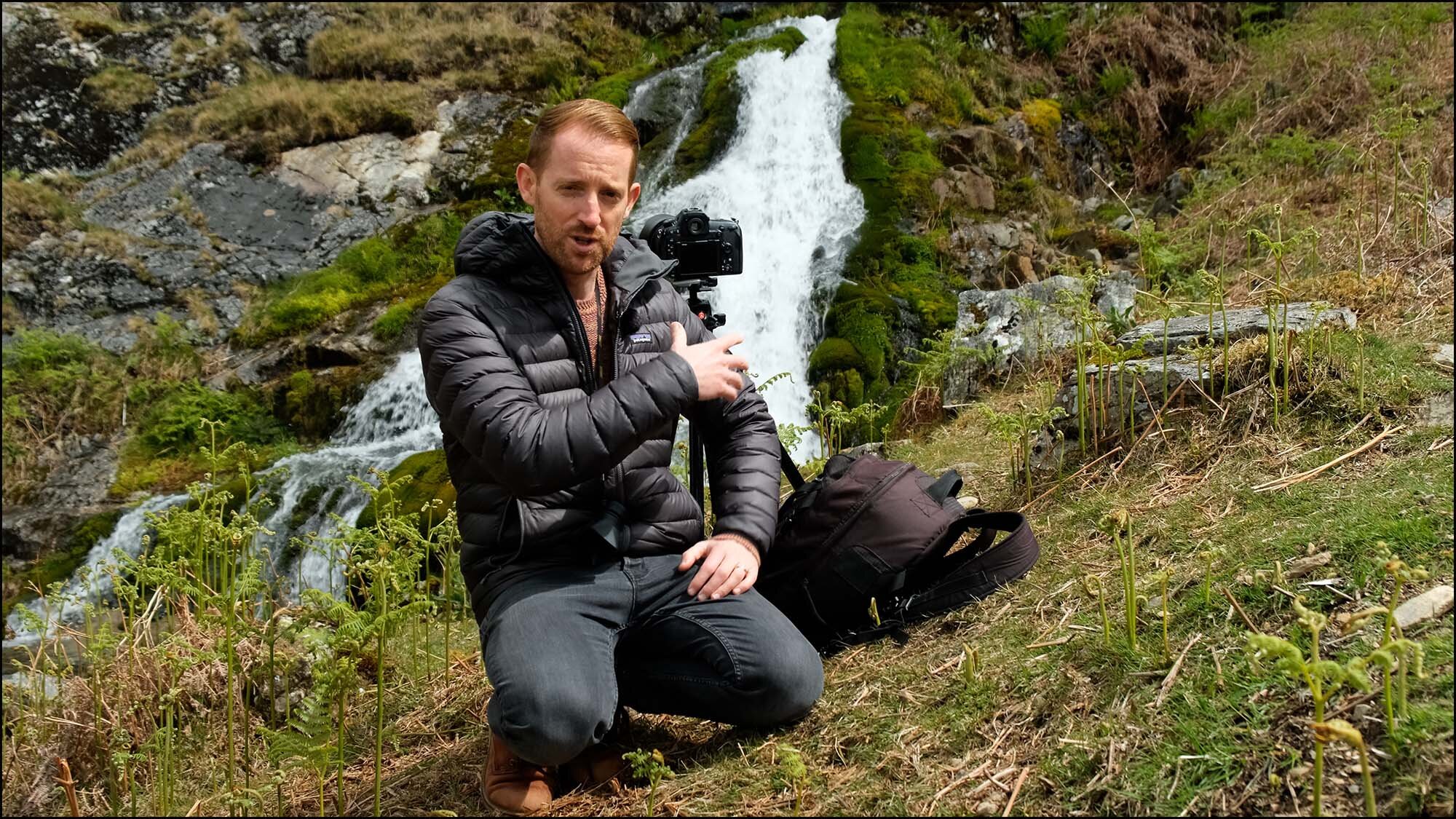 Tom in front of camera scouting the location