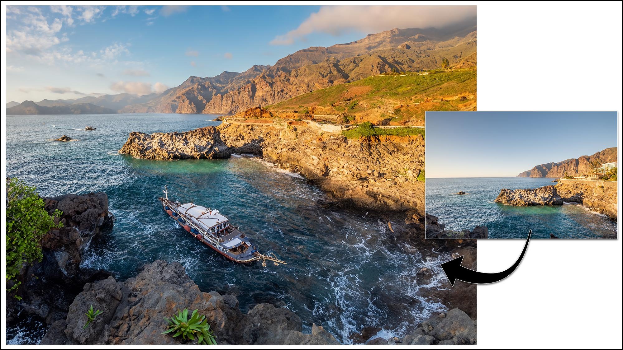 Generative AI in Photoshop before and after example