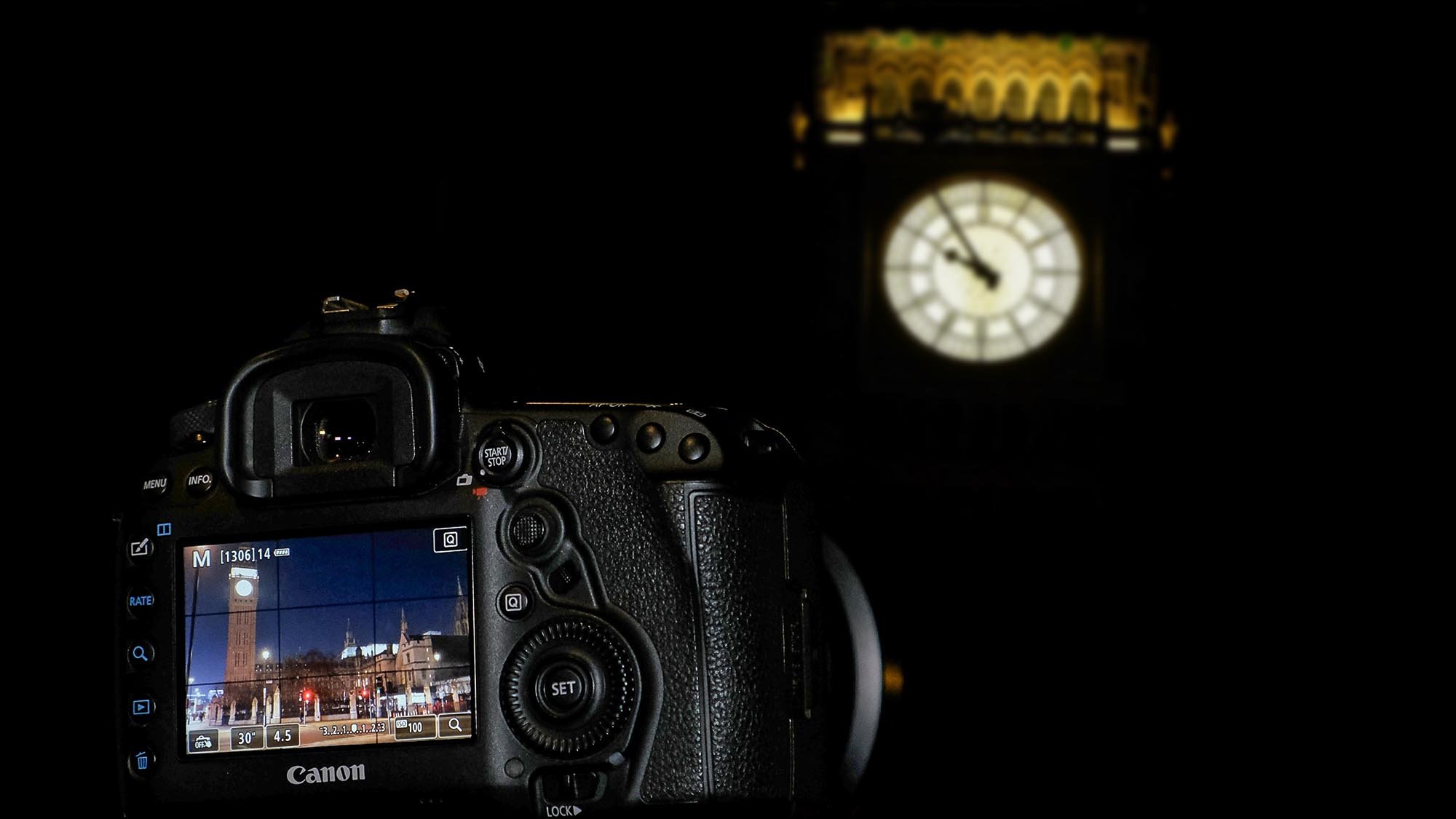 Back of camera facing towards Houses of Parliament