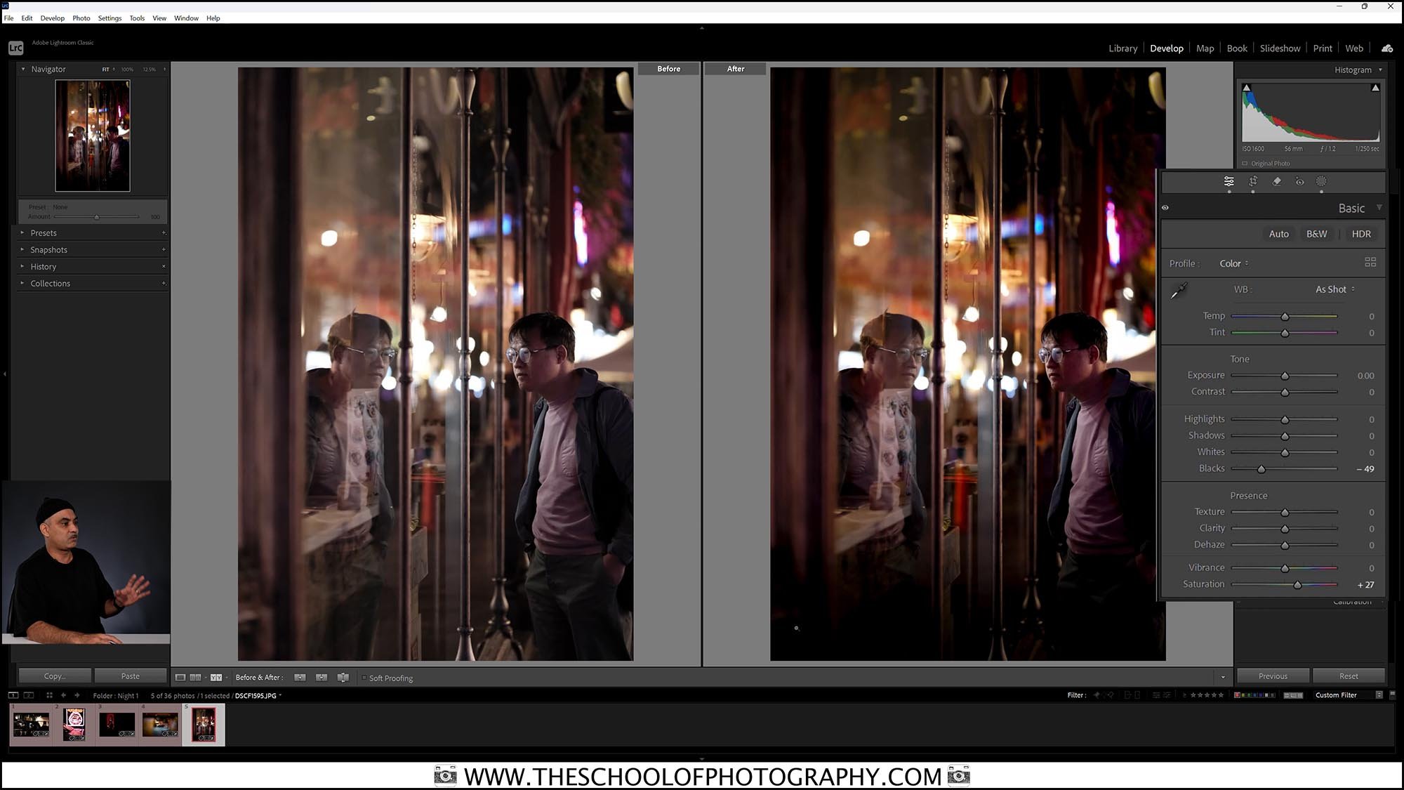 Bal editing night photography in Lightroom