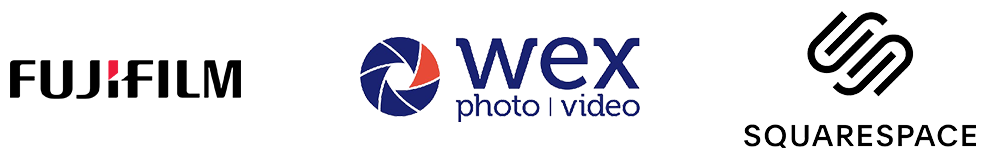 three Graphic Symbol, fuji, Wex, squarespace logos